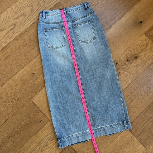 English Factory Women's High Waist Denim Maxi Skirt - Size Small - Like New - Picture 8 of 8